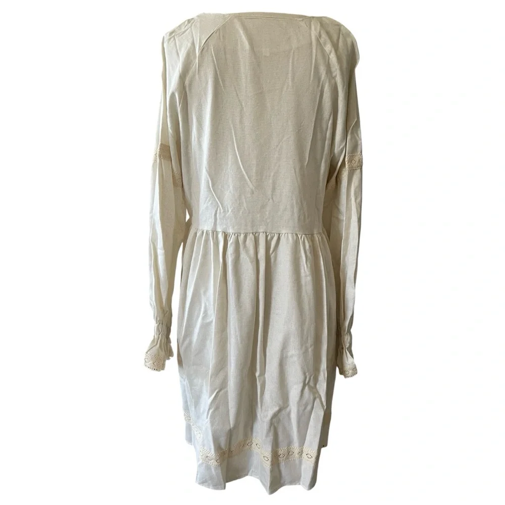 🎉HP! ONE LEFT! ❤️ Babydoll Long Sleeve Boho Swing Dress - Picture 5 of 6